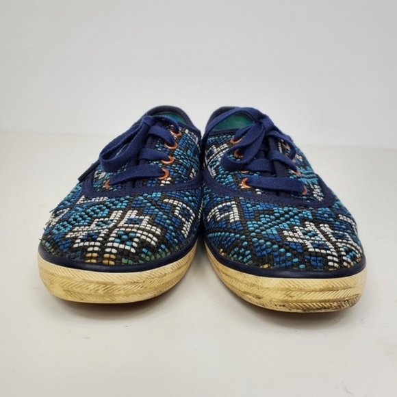 Keds Womens Champion Needlepoint Blue Lace Up Sneakers WF53422 Size 6 M - Picture 4 of 8